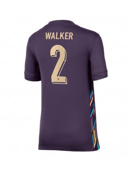 Billige England Kyle Walker #2 Bortedrakt Dame EM 2024 Kortermet